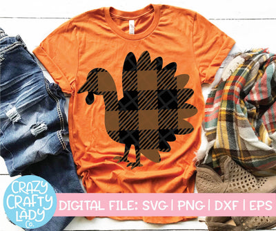 Buffalo Plaid Turkey | Thanksgiving SVG Cut File SVG Crazy Crafty Lady Co. 