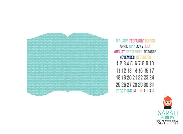 Build A Book Calendar SVG Sarah Hurley 