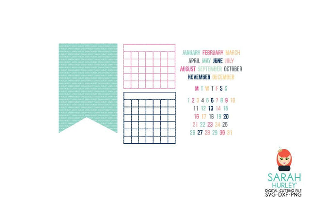 Build A Calendar Banner 2 SVG Sarah Hurley 