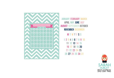 Build A Calendar Chevron Journaling Card SVG Sarah Hurley 
