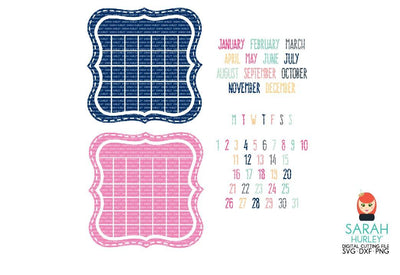 Build A Calendar Stitched Fancy Label SVG Sarah Hurley 