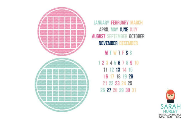 Build A Circle Calendar SVG Sarah Hurley 