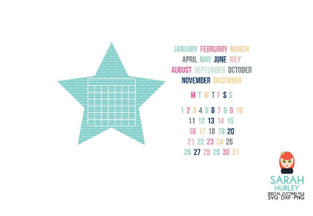 Build A Star Calendar SVG Sarah Hurley 
