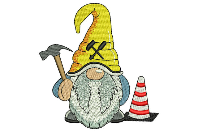 Builder Gnome Embroidery Design, Construction Man Embroidery Design, Carpenter at Work Embroidery Design Embroidery/Applique DESIGNS NextEmbroidery 