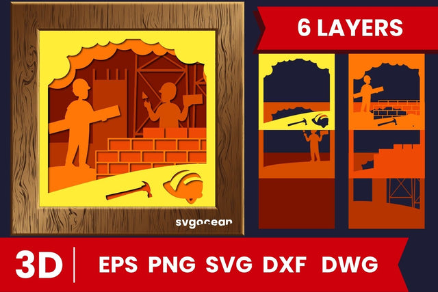 Builders Work Shadow Box SVG SVG SvgOcean 