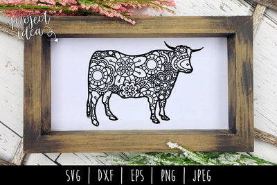 Bull Mandala Zentangle SVG SavoringSurprises 