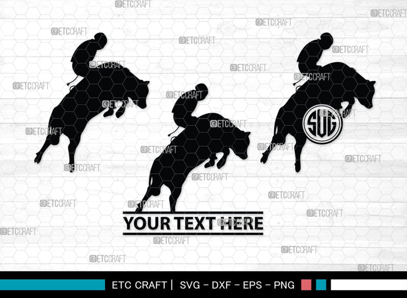 Bull Rider Monogram, Bull Rider Silhouette, Bull Svg, Rodeo Svg, Sports ...