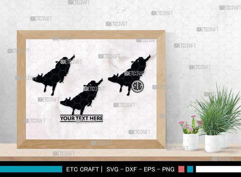 Bull Rider Monogram, Bull Rider Silhouette, Bull Svg, Rodeo Svg, Sports svg, Steer Riding Svg, Cowboy Svg, SB00109 SVG ETC Craft 