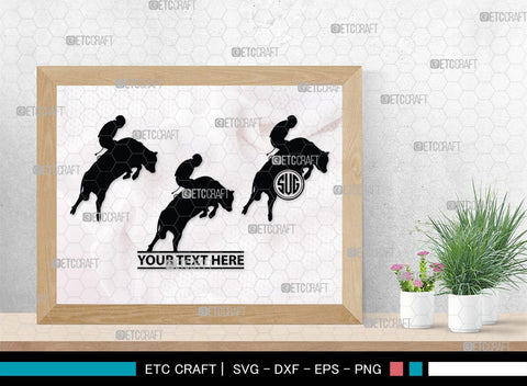 Bull Rider Monogram, Bull Rider Silhouette, Bull Svg, Rodeo Svg, Sports svg, Steer Riding Svg, Cowboy Svg, SB00109 SVG ETC Craft 