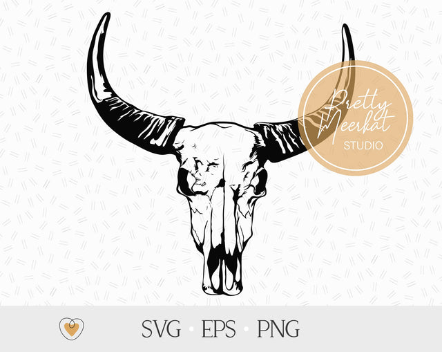 Bull skull #2 svg, Cow skull svg, png SVG Pretty Meerkat 