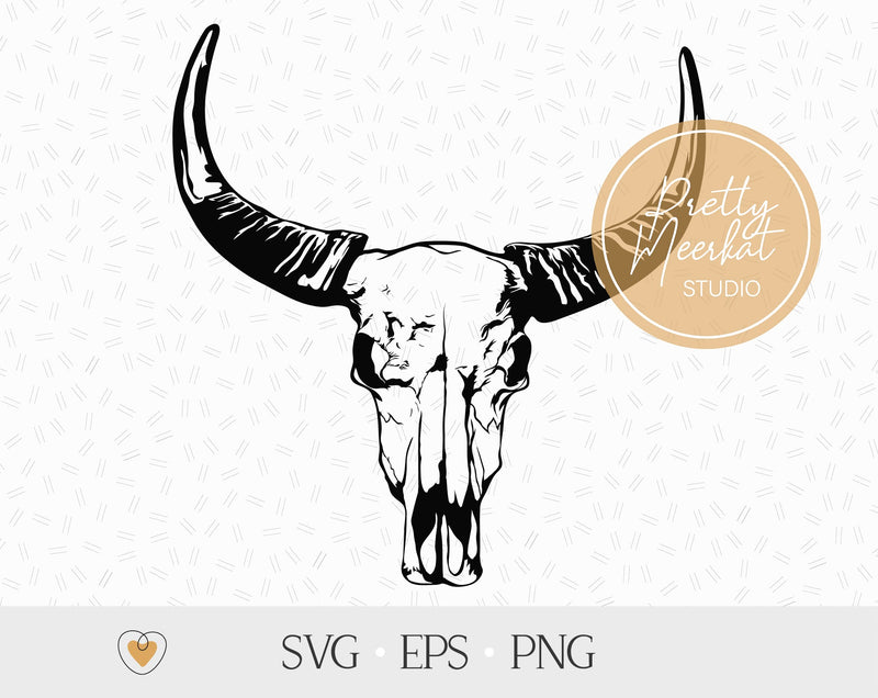 Bull skull #2 svg, Cow skull svg, png SVG Pretty Meerkat 