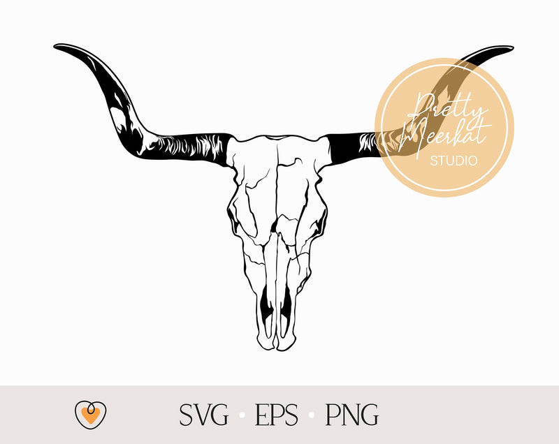 Bull skull #5 svg, Cow skull svg, png SVG Pretty Meerkat 