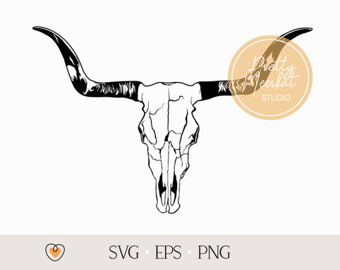 Bull skull #5 svg, Cow skull svg, png SVG Pretty Meerkat 