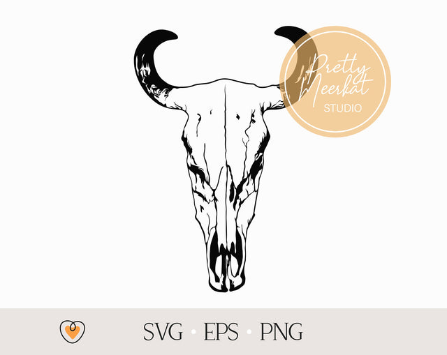 Bull skull #6 svg, Cow skull svg, png SVG Pretty Meerkat 