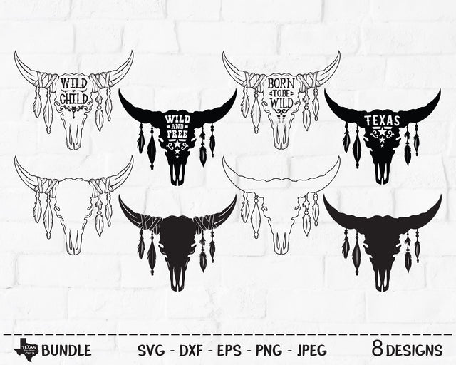 Bull Skull Bundle | Country SVG SVG Texas Southern Cuts 