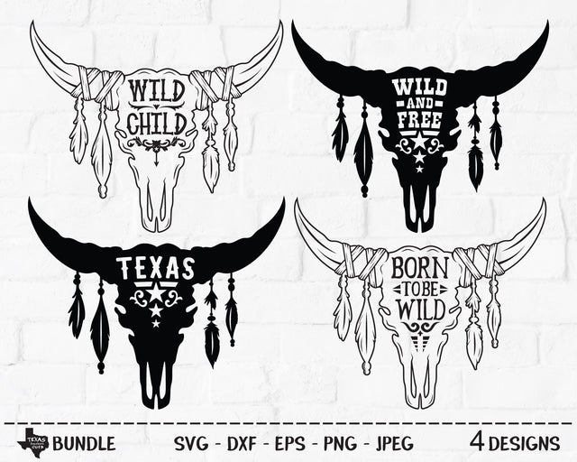 Bull Skull Bundle | Country SVG SVG Texas Southern Cuts 