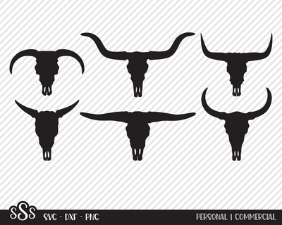Bull Skull Bundle | Country SVG SVG Texas Southern Cuts 