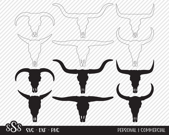 Bull Skull Bundle | Country SVG SVG Texas Southern Cuts 