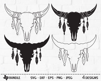 Bull Skull Bundle | Country SVG SVG Texas Southern Cuts 