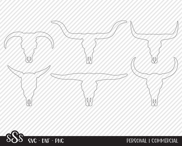 Bull Skull Bundle | Country SVG SVG Texas Southern Cuts 