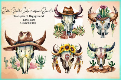 Bull Skull Sublimation Bundle Sublimation Creativeart88 
