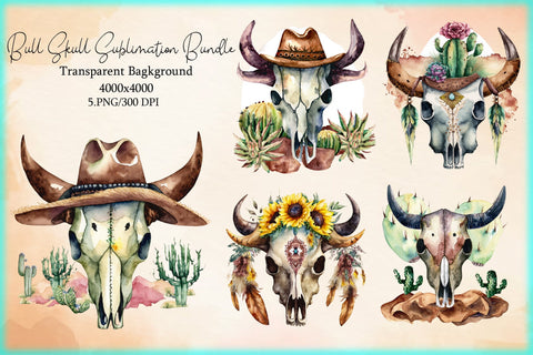 Bull Skull Sublimation Bundle Sublimation Creativeart88 