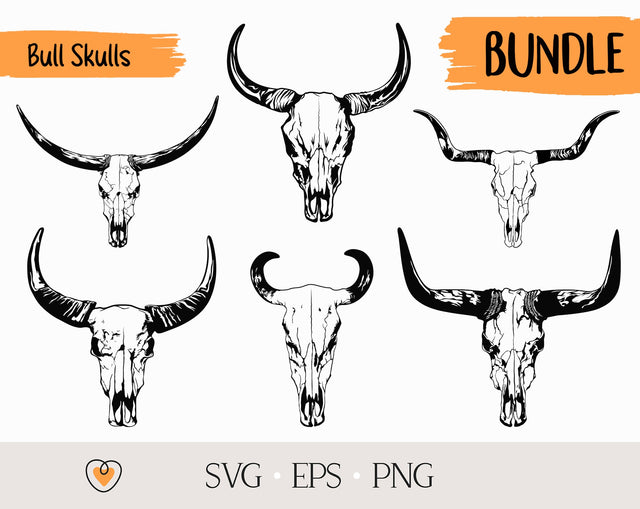 Bull skull svg Bundle, Cow skull svg, png files SVG Pretty Meerkat 