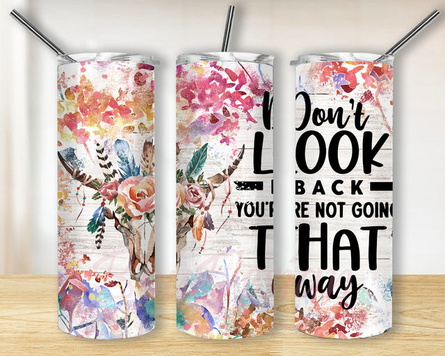 Bull Skull Western Country Cow Floral 20oz Skinny Tumbler Png, Floral Seamless, Country Sublimation Tumbler, Aztec Flower Cow Tumbler Sublimation BouDesign 