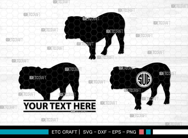 Bulldog Monogram, Bulldog Silhouette, Bulldog SVG, Dog Svg, Pit Bull Svg, Chihuahua Svg, SB00232 SVG ETC Craft 