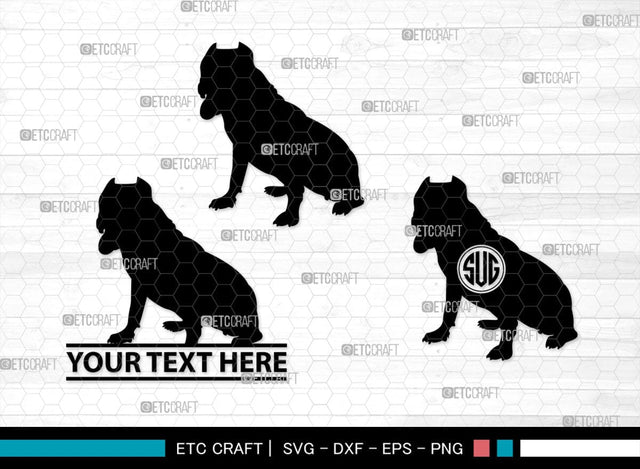 Bulldog Monogram, Bulldog Silhouette, Bulldog SVG, Dog Svg, Pit Bull Svg, Chihuahua Svg, SB00232 SVG ETC Craft 