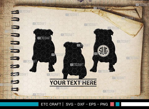Bulldog Monogram, Bulldog Silhouette, Bulldog SVG, Dog Svg, Pit Bull Svg, Chihuahua Svg, SB00232 SVG ETC Craft 