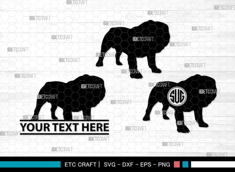 Bulldog Monogram, Bulldog Silhouette, Bulldog SVG, Dog Svg, Pit Bull Svg, Chihuahua Svg, SB00232 SVG ETC Craft 