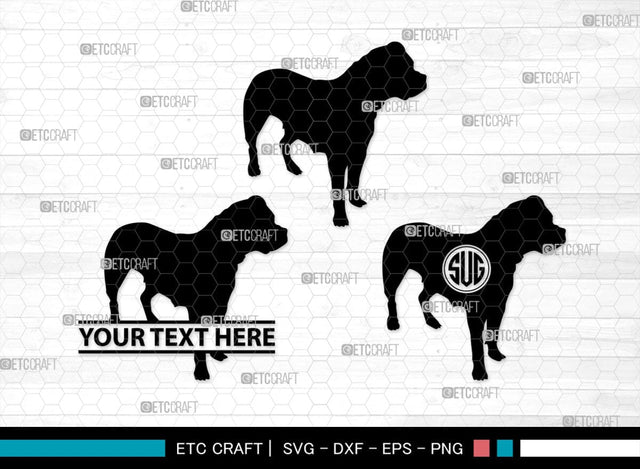 Bulldog Monogram, Bulldog Silhouette, Bulldog SVG, Dog Svg, Pit Bull Svg, Chihuahua Svg, SB00232 SVG ETC Craft 