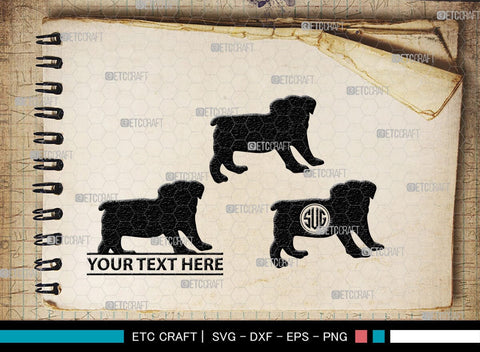 Bulldog Monogram, Bulldog Silhouette, Bulldog SVG, Dog Svg, Pit Bull Svg, Chihuahua Svg, SB00232 SVG ETC Craft 