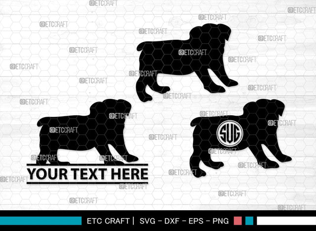 Bulldog Monogram, Bulldog Silhouette, Bulldog SVG, Dog Svg, Pit Bull Svg, Chihuahua Svg, SB00232 SVG ETC Craft 