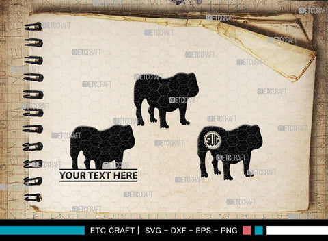 Bulldog Monogram, Bulldog Silhouette, Bulldog SVG, Dog Svg, Pit Bull Svg, Chihuahua Svg, SB00232 SVG ETC Craft 