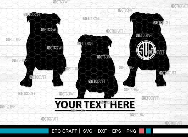 Bulldog Monogram, Bulldog Silhouette, Bulldog SVG, Dog Svg, Pit Bull Svg, Chihuahua Svg, SB00232 SVG ETC Craft 