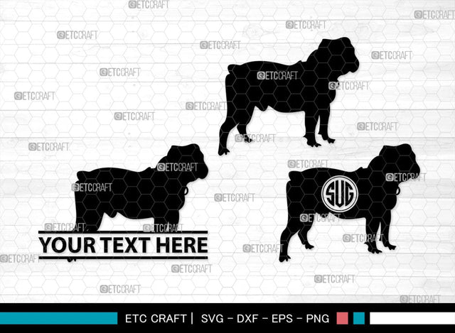 Bulldog Monogram, Bulldog Silhouette, Bulldog SVG, Dog Svg, Pit Bull Svg, Chihuahua Svg, SB00232 SVG ETC Craft 