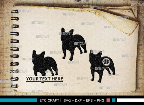 Bulldog Monogram, Bulldog Silhouette, Bulldog SVG, Dog Svg, Pit Bull Svg, Chihuahua Svg, SB00232 SVG ETC Craft 