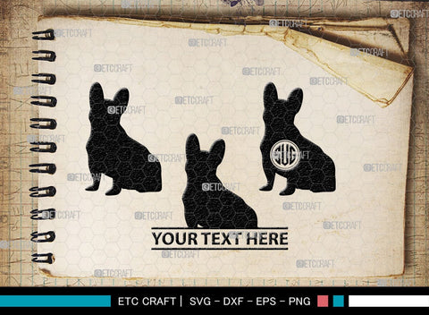 Bulldog Monogram, Bulldog Silhouette, Bulldog SVG, Dog Svg, Pit Bull Svg, Chihuahua Svg, SB00232 SVG ETC Craft 