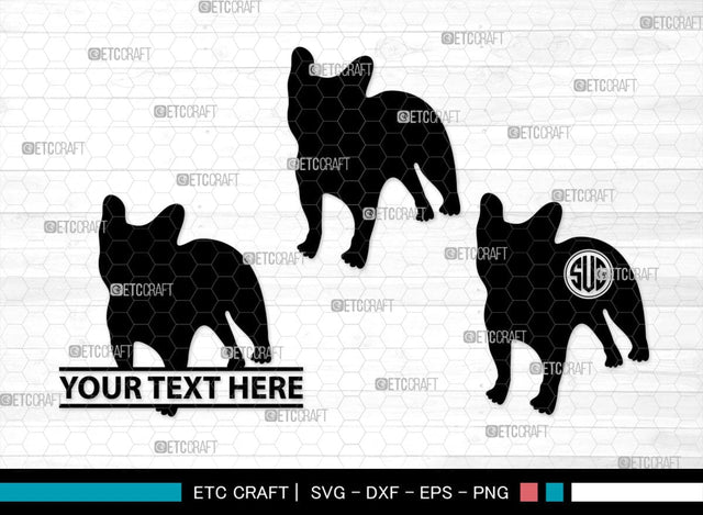 Bulldog Monogram, Bulldog Silhouette, Bulldog SVG, Dog Svg, Pit Bull Svg, Chihuahua Svg, SB00232 SVG ETC Craft 