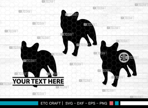Bulldog Monogram, Bulldog Silhouette, Bulldog SVG, Dog Svg, Pit Bull Svg, Chihuahua Svg, SB00232 SVG ETC Craft 