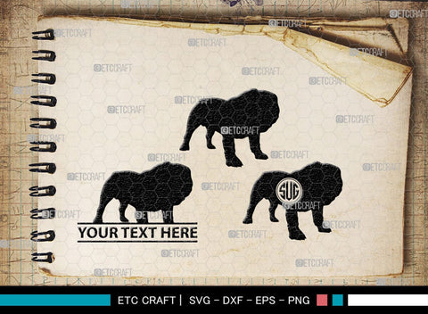 Bulldog Monogram, Bulldog Silhouette, Bulldog SVG, Dog Svg, Pit Bull Svg, Chihuahua Svg, SB00232 SVG ETC Craft 