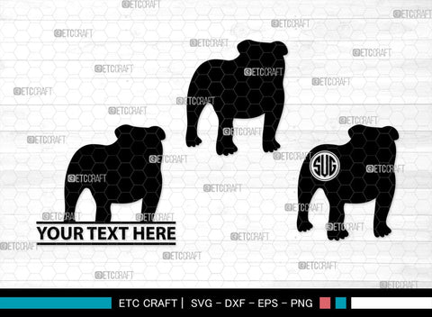 Bulldog Monogram, Bulldog Silhouette, Bulldog SVG, Dog Svg, Pit Bull Svg, Chihuahua Svg, SB00232 SVG ETC Craft 