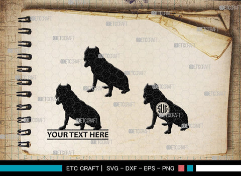 Bulldog Monogram, Bulldog Silhouette, Bulldog SVG, Dog Svg, Pit Bull Svg, Chihuahua Svg, SB00232 SVG ETC Craft 