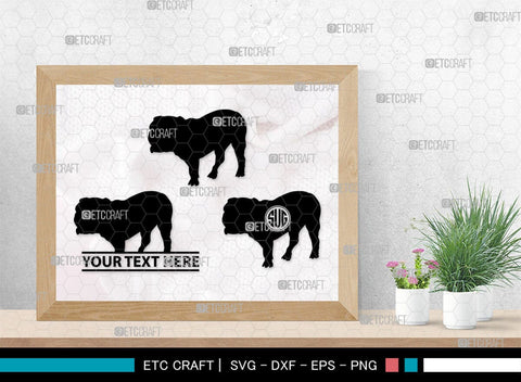 Bulldog Monogram, Bulldog Silhouette, Bulldog SVG, Dog Svg, Pit Bull Svg, Chihuahua Svg, SB00232 SVG ETC Craft 