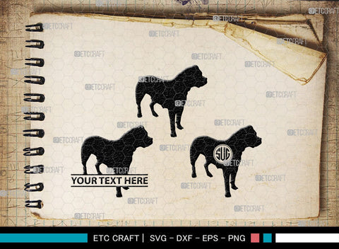 Bulldog Monogram, Bulldog Silhouette, Bulldog SVG, Dog Svg, Pit Bull Svg, Chihuahua Svg, SB00232 SVG ETC Craft 