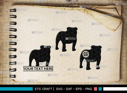 Bulldog Monogram, Bulldog Silhouette, Bulldog SVG, Dog Svg, Pit Bull Svg, Chihuahua Svg, SB00232 SVG ETC Craft 