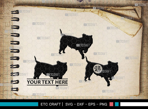 Bulldog Monogram, Bulldog Silhouette, Bulldog SVG, Dog Svg, Pit Bull Svg, Chihuahua Svg, SB00232 SVG ETC Craft 
