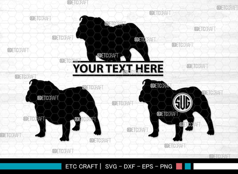Bulldog Monogram, Bulldog Silhouette, Bulldog SVG, Dog Svg, Pit Bull Svg, Chihuahua Svg, SB00232 SVG ETC Craft 